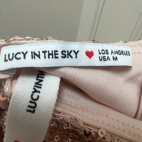 Lucy in the Sky Rose Gold Sequin Bodycon Dress Size M NWT - Picture 7 of 7